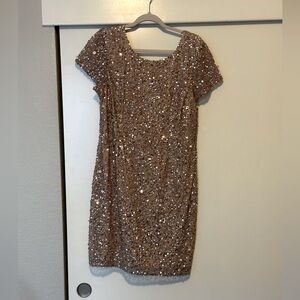 Adrianna Papell Champagne Gold cocktail dress